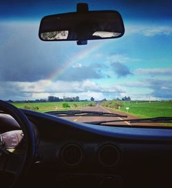 Road seen through car windshield