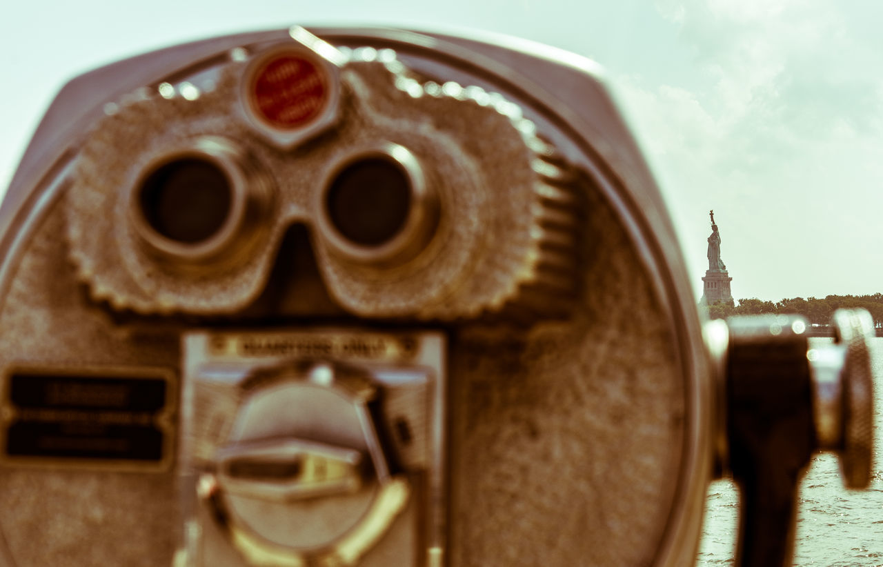 CLOSE-UP OF COIN-OPERATED BINOCULARS