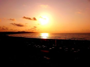 Scenic view of sea at sunset