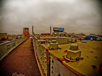 Road against sky in city