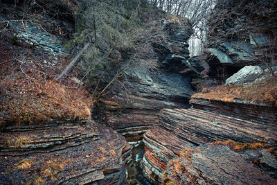 High angle view of rock formations