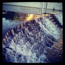 Water flowing through rocks