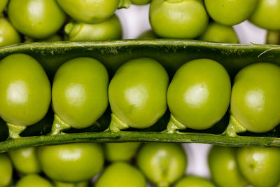 Extreme close up of green apples