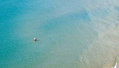 High angle view of scenery and sea