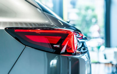 Close-up of red vintage car