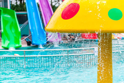 Water splashing in swimming pool