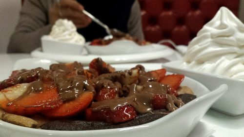 Close-up of meal served in plate