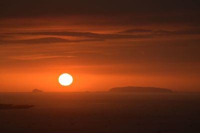 Scenic view of sunset over sea