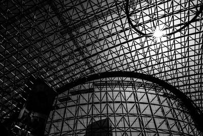 Low angle view of glass ceiling