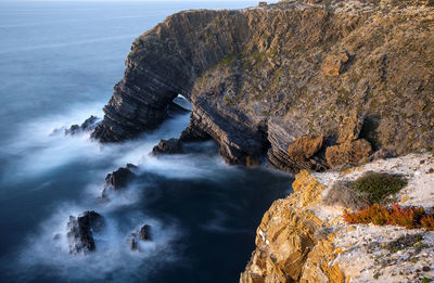 Rock formation on sea shore