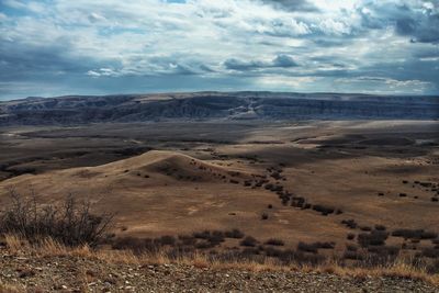 Scenic view of desert against sky