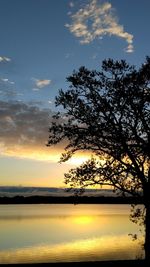 Scenic view of sunset over sea