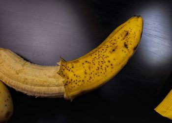 High angle view of yellow fruit on table