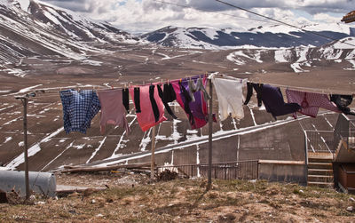 Clothes drying in winter