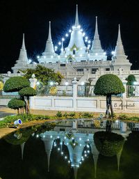 View of mosque at night