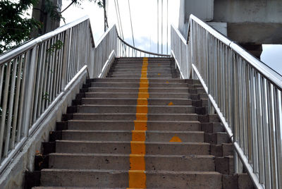 Low angle view of staircase against sky