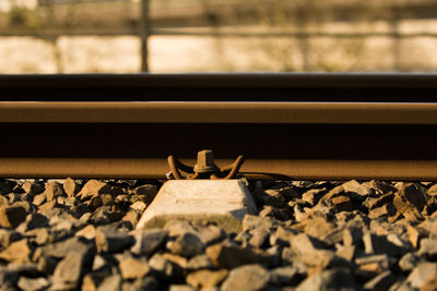 Close-up of railroad tracks