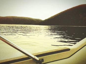 Scenic view of lake against clear sky