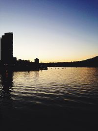 Scenic view of calm sea at sunset