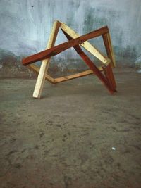 High angle view of empty seat on table at home