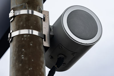 Low angle view of security camera