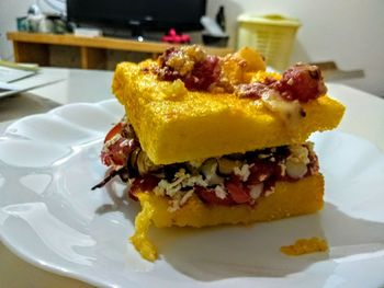 Close-up of dessert in plate