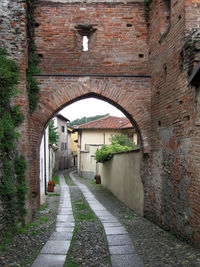 Narrow alley along buildings