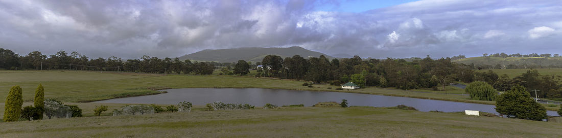 Panoramic view of lake against sky