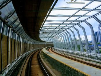 Railroad tracks in city