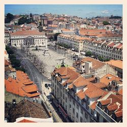 High angle shot of townscape