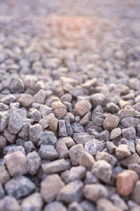 Close-up of pebbles on beach