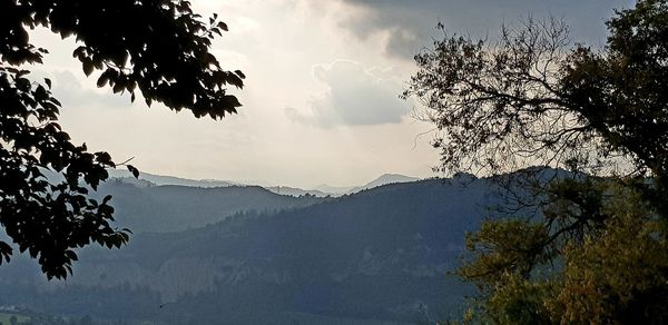 Scenic view of mountains against sky
