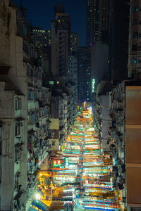 Illuminated cityscape at night