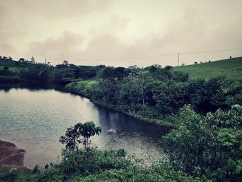 Scenic view of river against sky