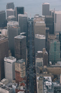 High angle view of buildings in city