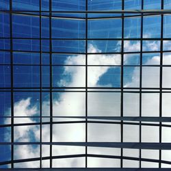 Full frame shot of blue sky seen through window