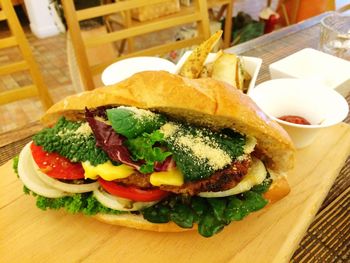 Close-up of food on table
