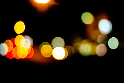 Defocused image of illuminated street lights