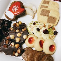 High angle view of breakfast served in plate