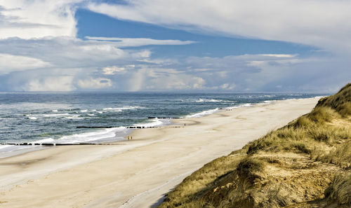 Scenic view of beach against sky