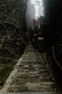 View of steps on mountain