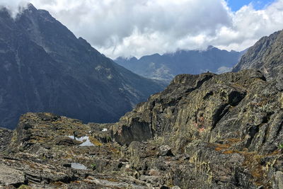 Rock formations above the clouds, rwenzori mountains national park, kasese district, uganda