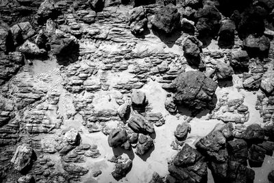 High angle view of rock formations