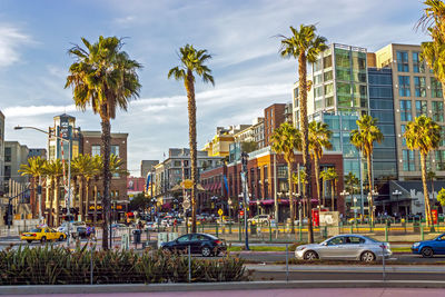 In spring day on the streets of san diego city	