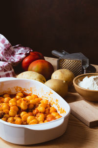 Close-up of vegetables in bowl on table