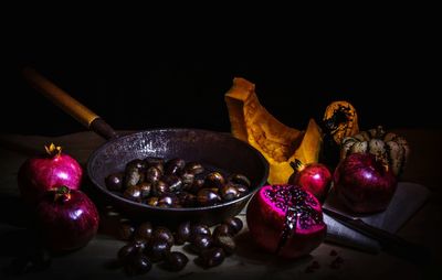 Close-up of fruits on table