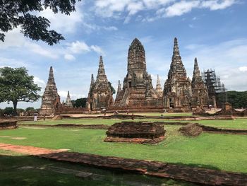 Temple against building