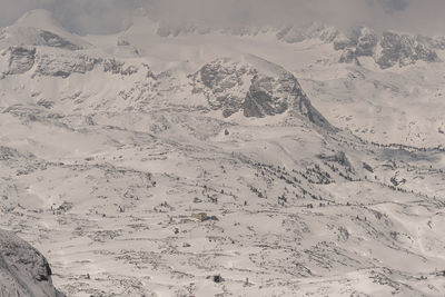 High angle view of snow on mountain