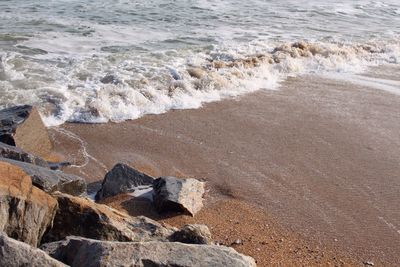 High angle view of beach