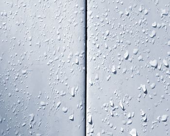 Close-up of water drops on glass